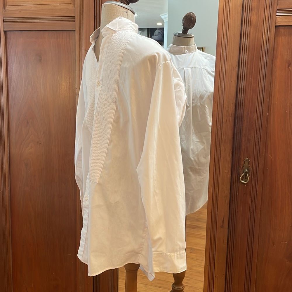 Crafters Collection White Tuxedo Button-Down Plea… - image 5